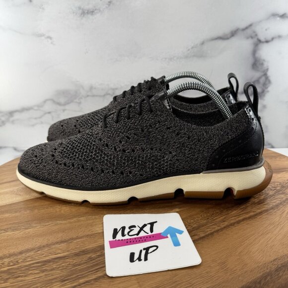 Cole Haan Men's 4.Zerogrand Oxford Black Knit Twisted Stitchlite size 8 NEW - Picture 1 of 9
